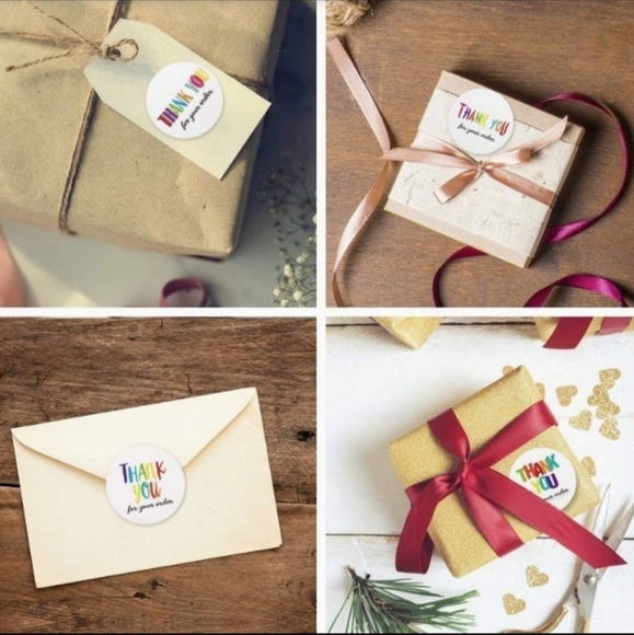 100 THANK YOU FOR YOUR ORDER Stickers 4 Designs 2" - Picture 4 of 7